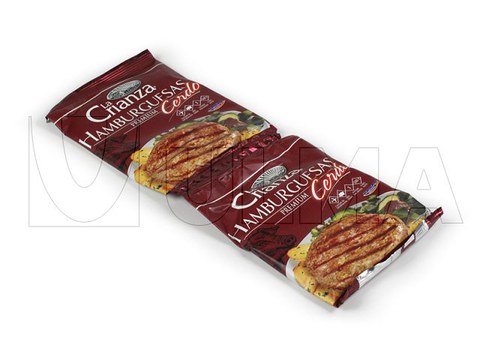 Fowpack makinede donuk burger köftesi paketleme