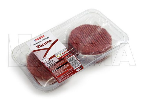 Hazır tabak kapama makinesinde burger paketleme
