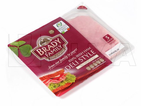 Termoform makinede sert alt filmle modifiye atmosferde (MAP) dilimli jambon paketleme