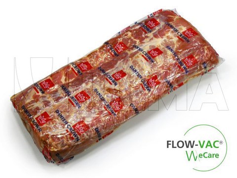 Flowpack makinede torbada vakumlu et parçası paketleme