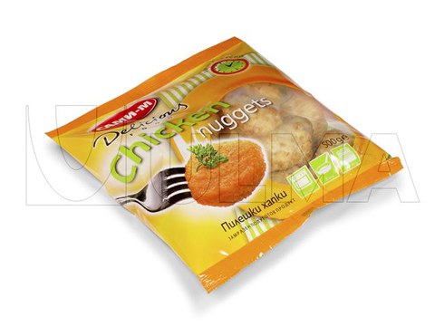Dikey makinede (VFFS) tavuk nugget  paketleme