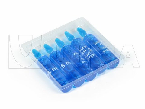 Termoform makinede sert alt filmle tıbbi fiksasyon ve flakon paketleme