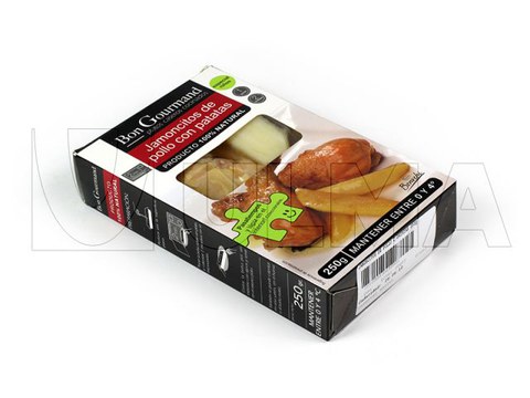 Termoform makinede vakumlu kızartılmış tavuk jambon paketleme