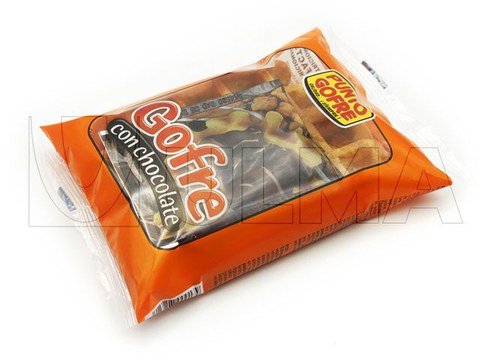 Flowpack makinede çoklu waffle paketleme