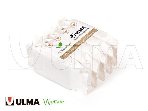 Bisküvi yığınları için birincil paketleme ve çoklu paket için yapışkanlı etiket sistemi