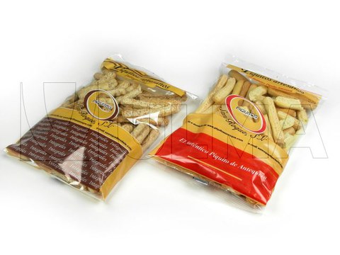 Dikey makinede yastık tipi pakette  ekmek ruloları paketleme