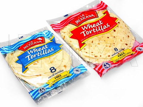 Flowpack makinede modifiye atmosferde (MAP) Meksika ekmeği paketleme